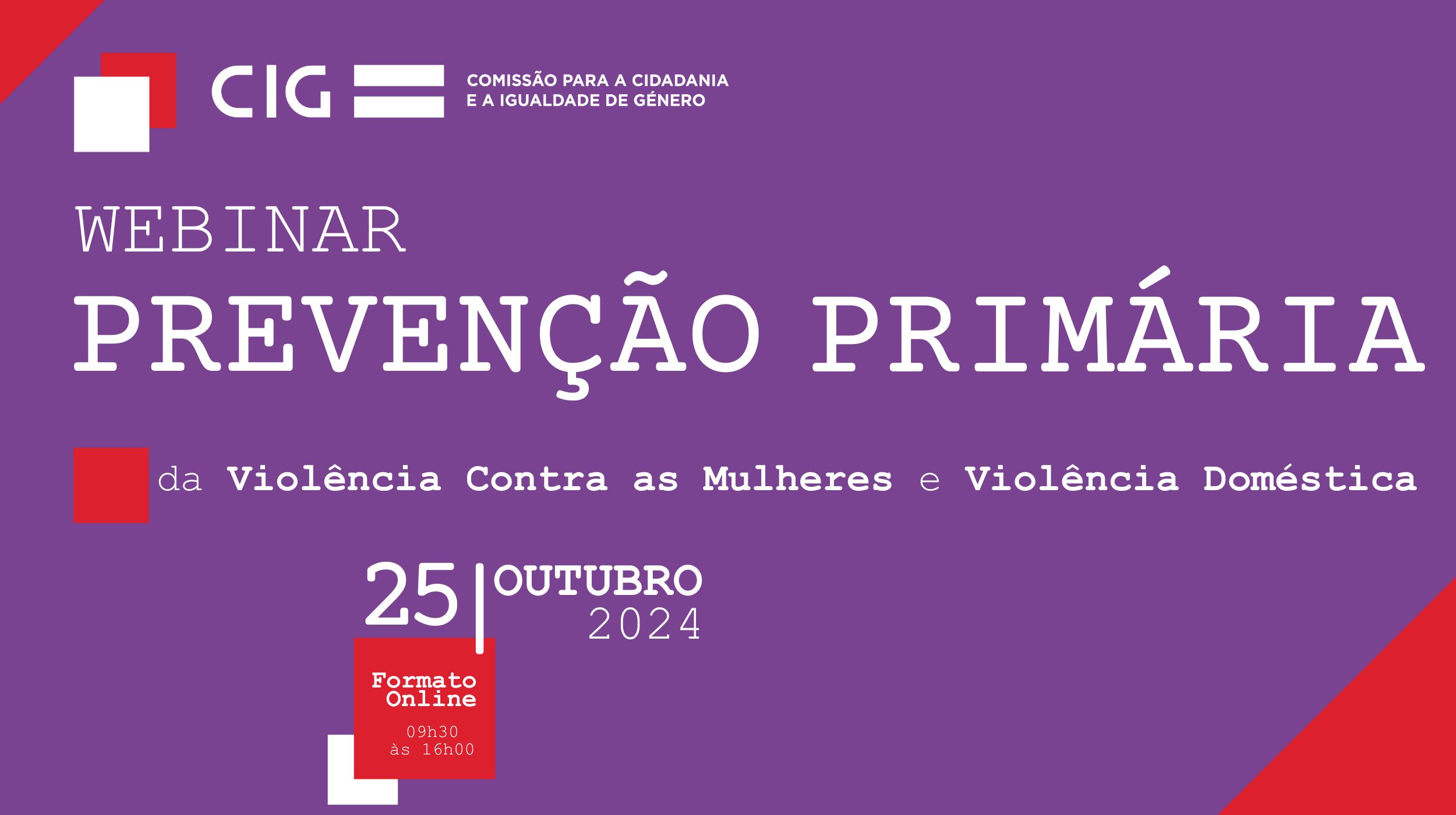 Imagem com texto: Webinar Prevenção Primária