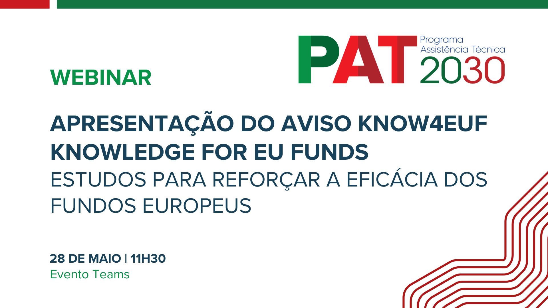 Apresentação do Aviso KNOW4EUF – Estudos para reforçar o conhecimento sobre Fundos Europeus Apresentação do Aviso KNOW4EUF - Estudos para reforçar o conhecimento sobre Fundos Europeus