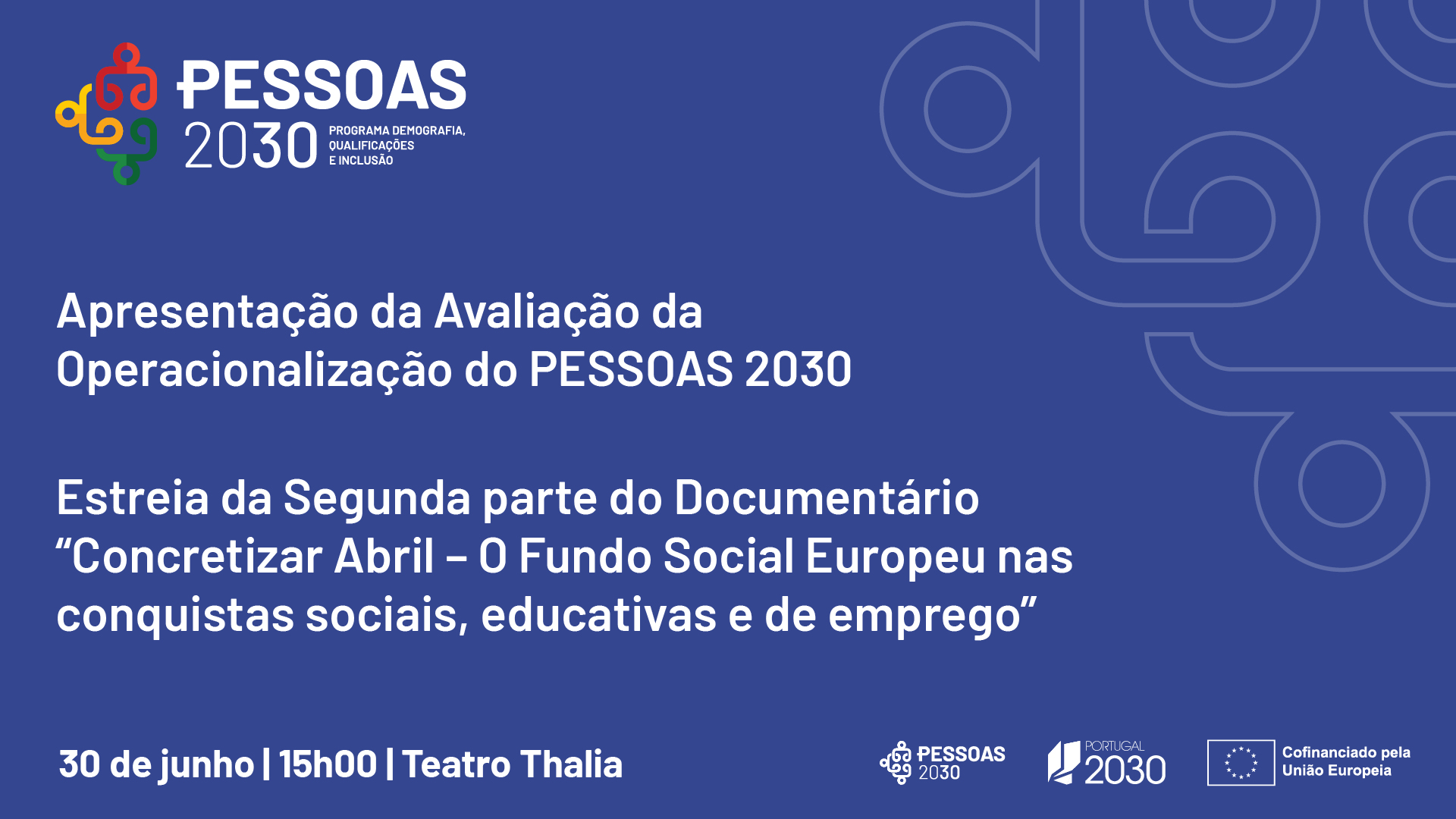 Apresentação da avaliação da operacionalização do PESSOAS 2030 e da 2.ª parte do documentário “Concretizar Abril” Apresentação da avaliação da operacionalização do PESSOAS 2030 e da 2.ª parte do documentário “Concretizar Abril”
