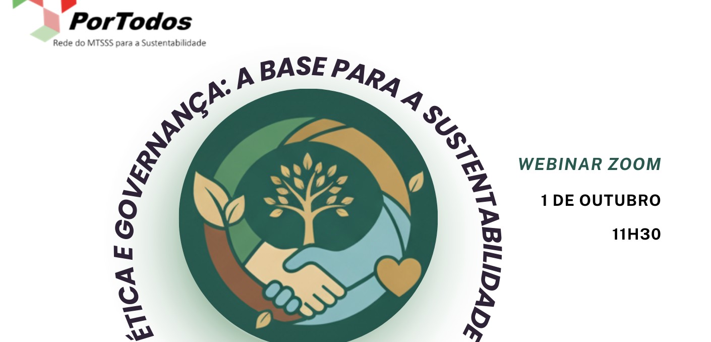 Webinar “Ética e Governança: A base da sustentabilidade”, no dia 1 de outubro, às 11h30, via Zoom