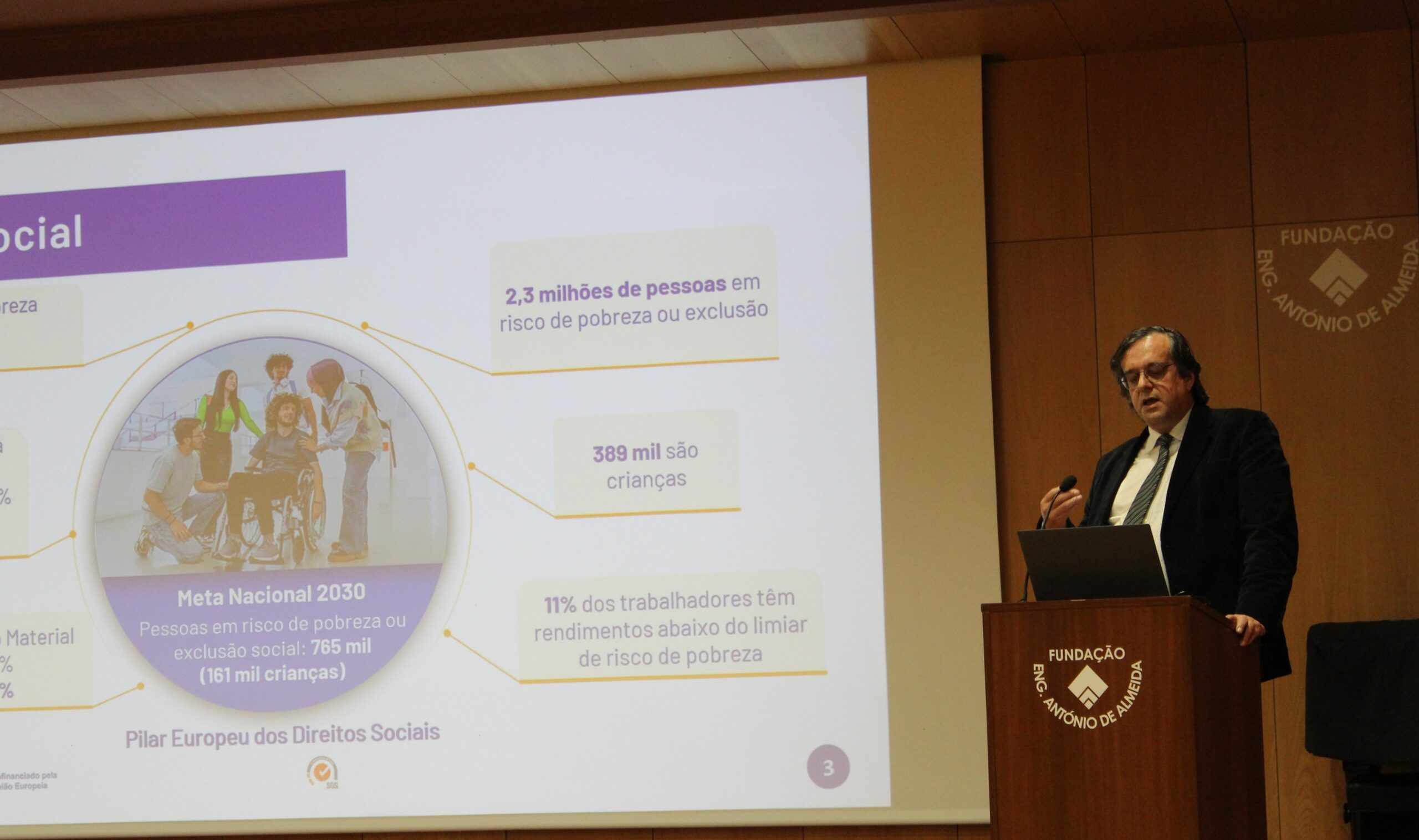 Joaquim Bernardo no Seminário “Mapear Vulnerabilidades, Promover Inclusão: Estratégias para uma Sociedade Mais Equitativa e Coesa”.